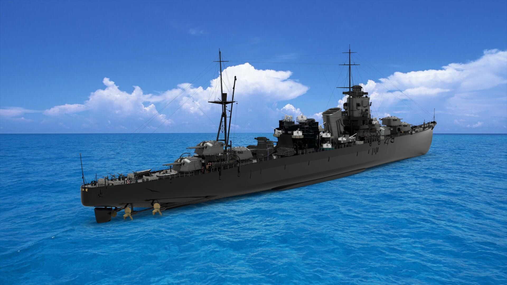 japanese battleship 3D model_1