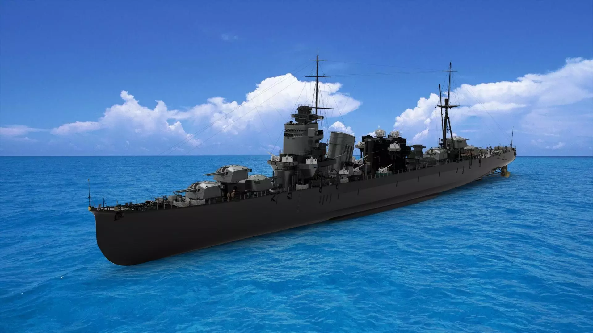 japanese battleship 3D model_0