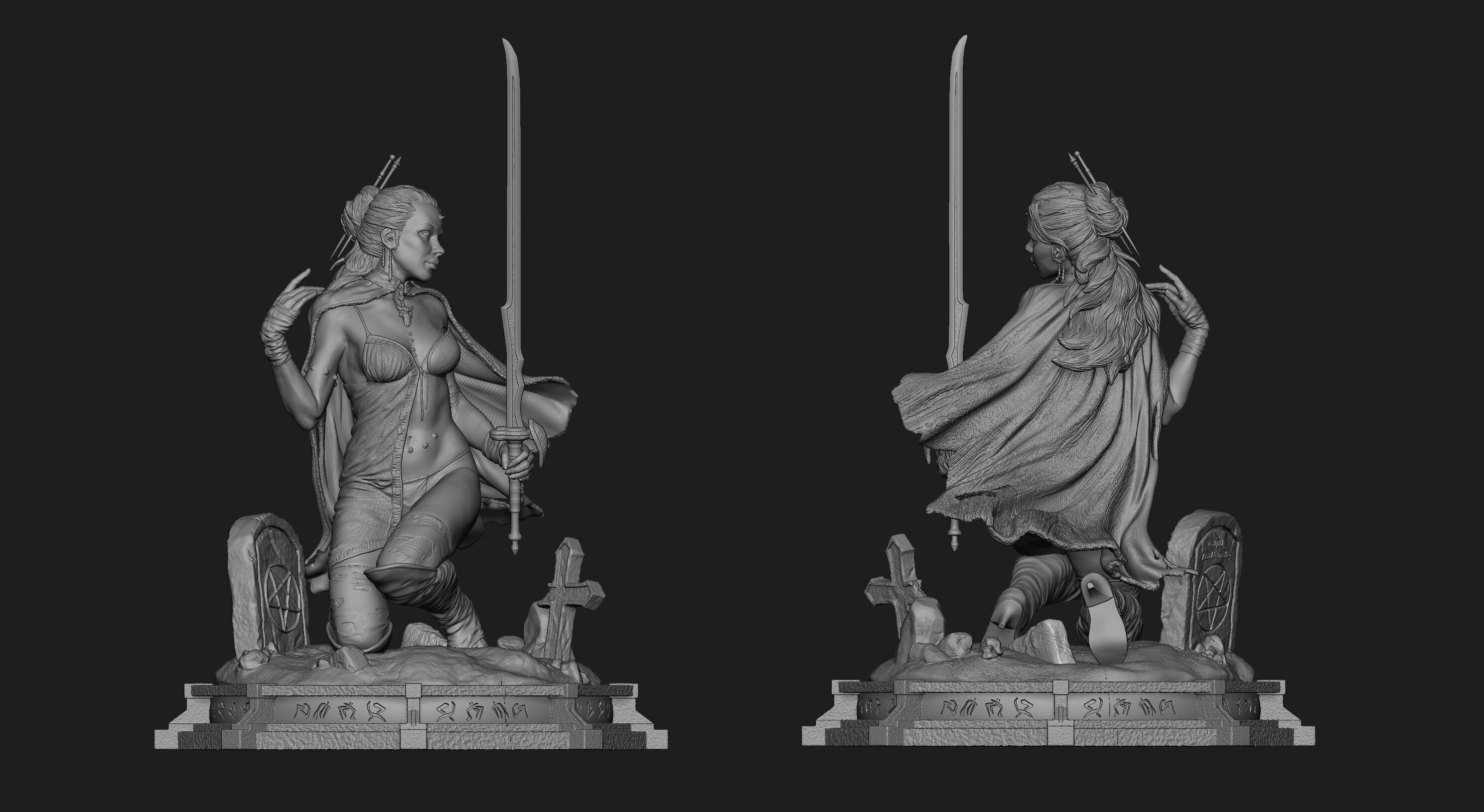 Aedin - Luis Royo tribute 3D print model_6