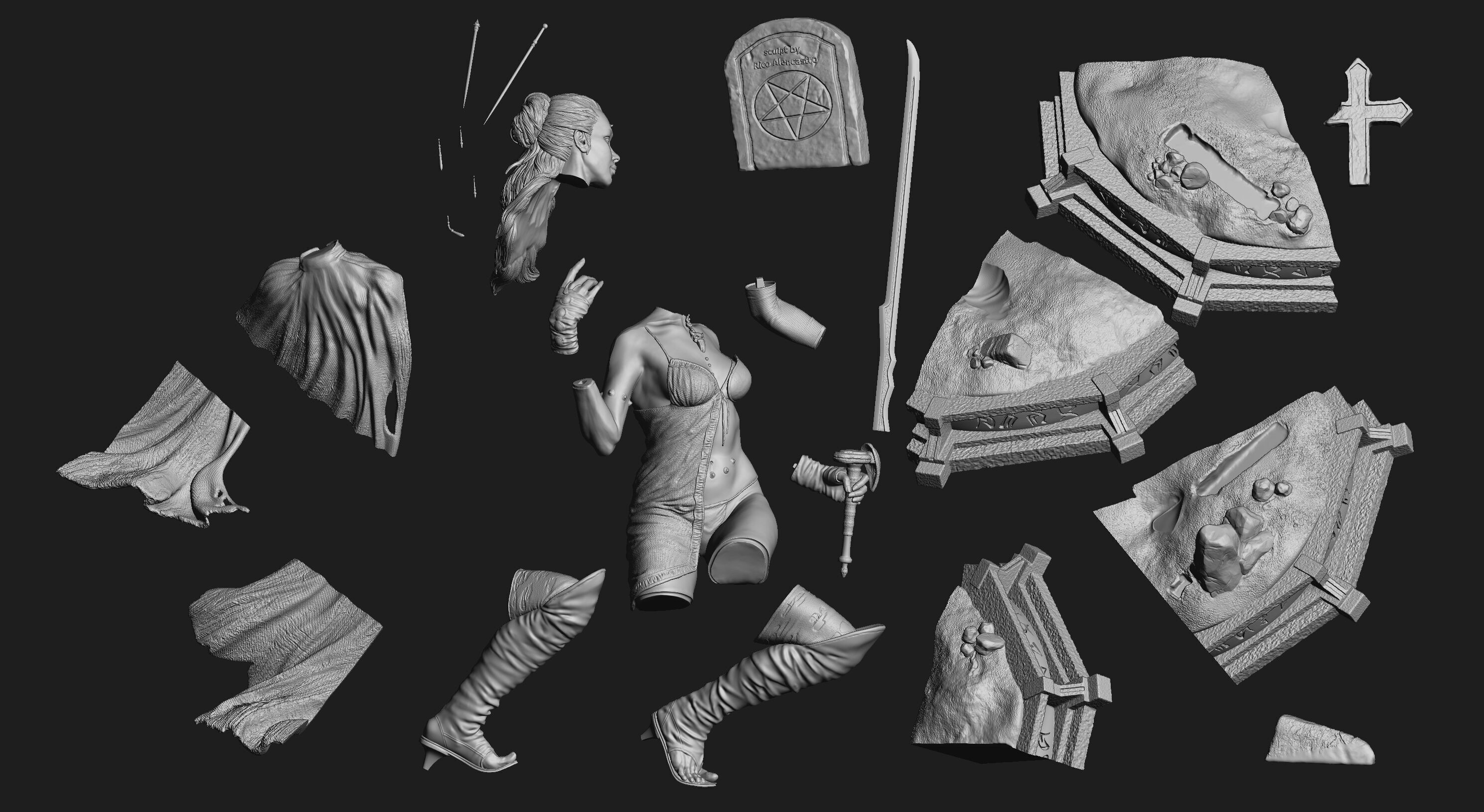 Aedin - Luis Royo tribute 3D print model_10