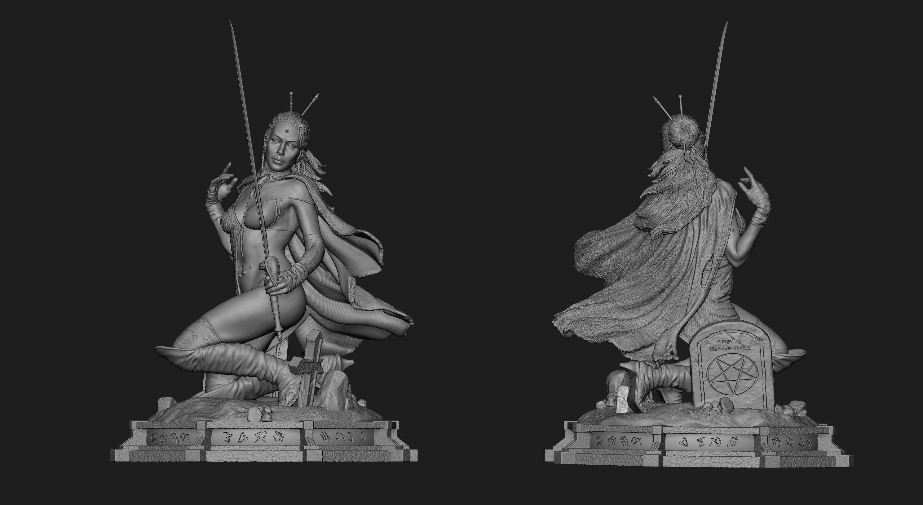Aedin - Luis Royo tribute 3D print model_7