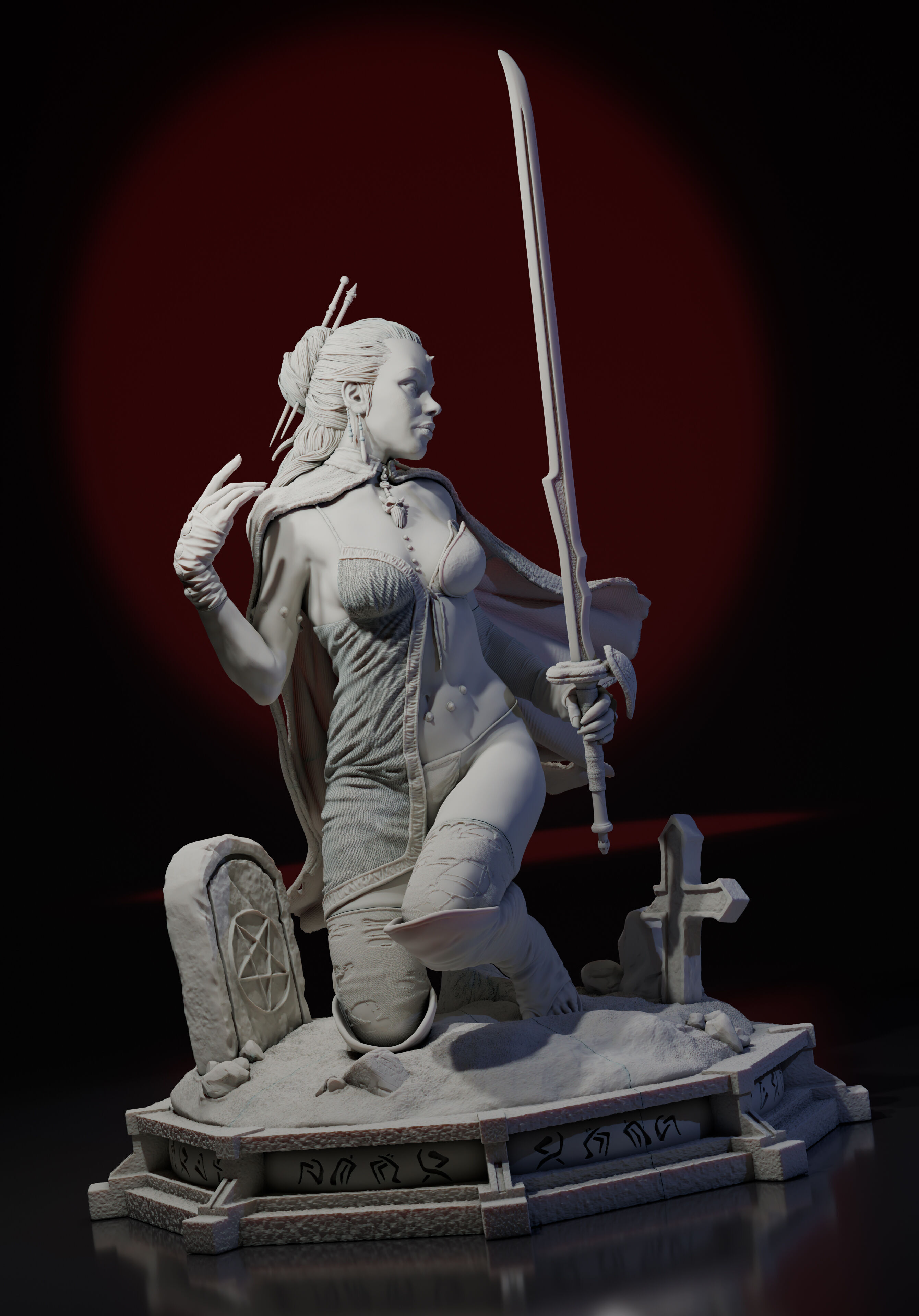 Aedin - Luis Royo tribute 3D print model_2