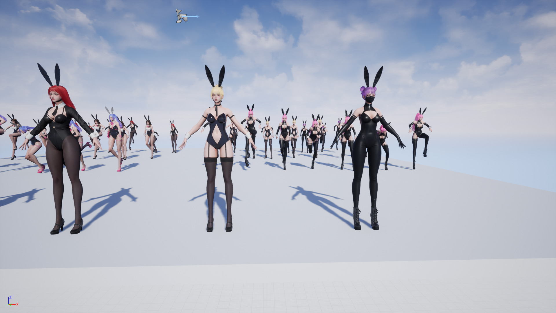 Customizable Bunny Girls Low-poly 3D model_22