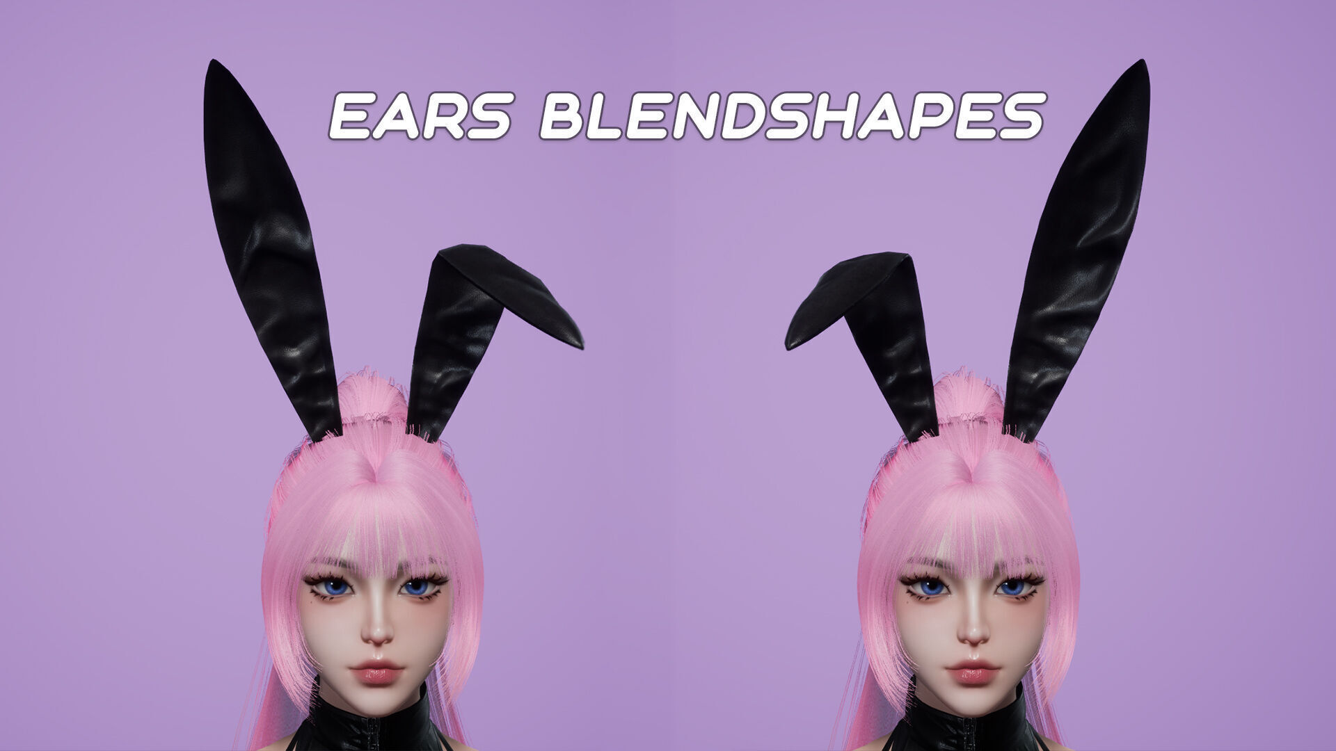 Customizable Bunny Girls Low-poly 3D model_14