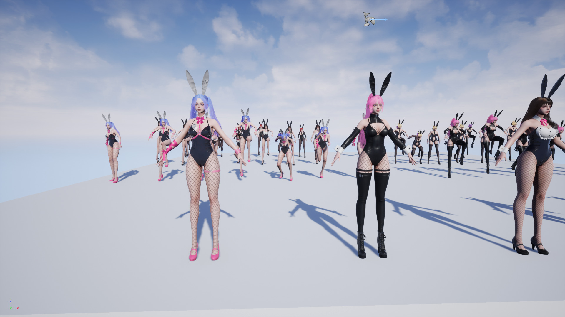 Customizable Bunny Girls Low-poly 3D model_20