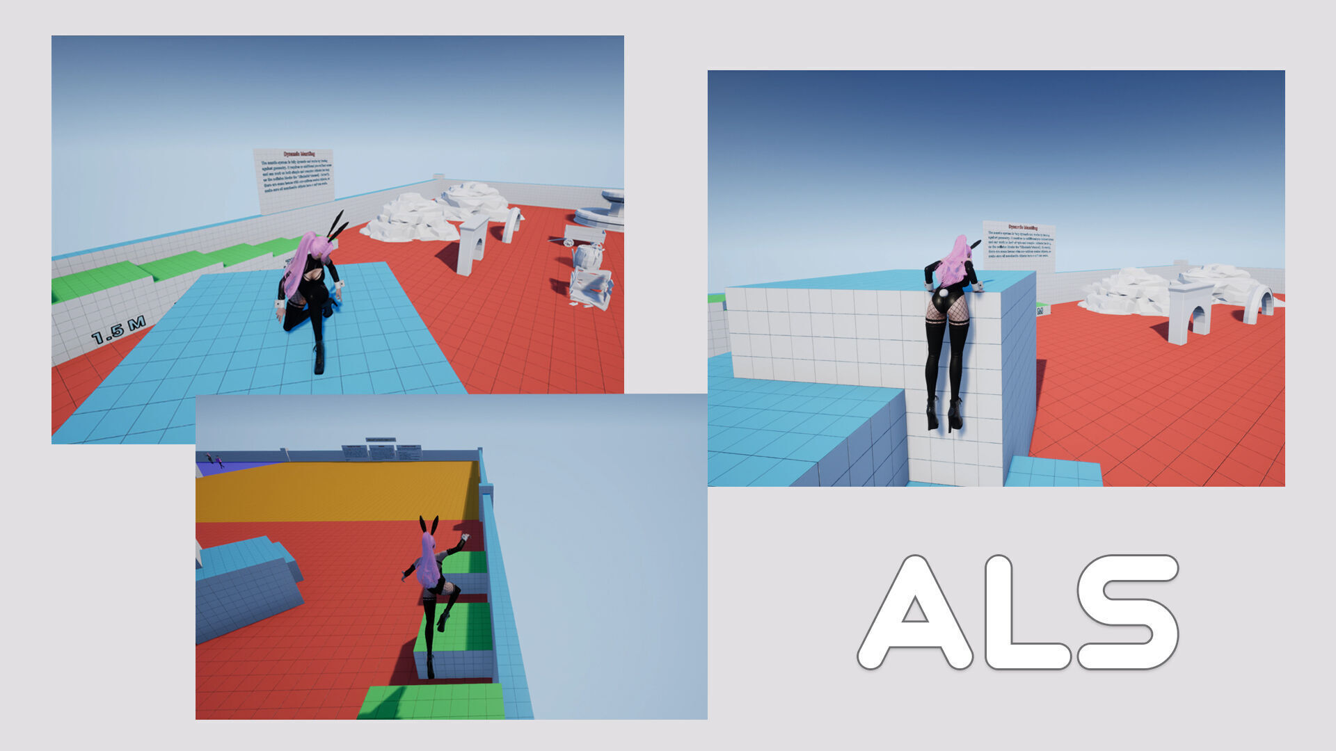 Customizable Bunny Girls Low-poly 3D model_12