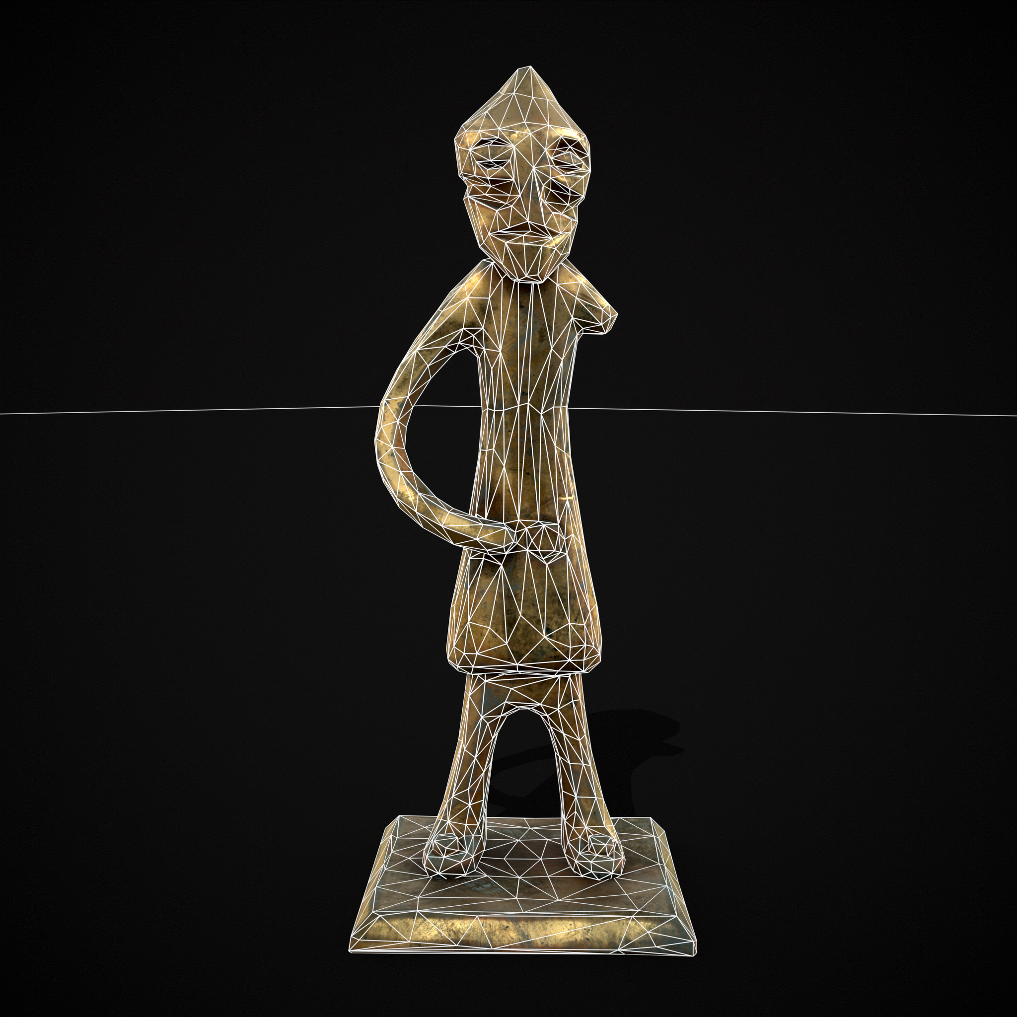 Viking Standing Figure Low-poly 3D model_4