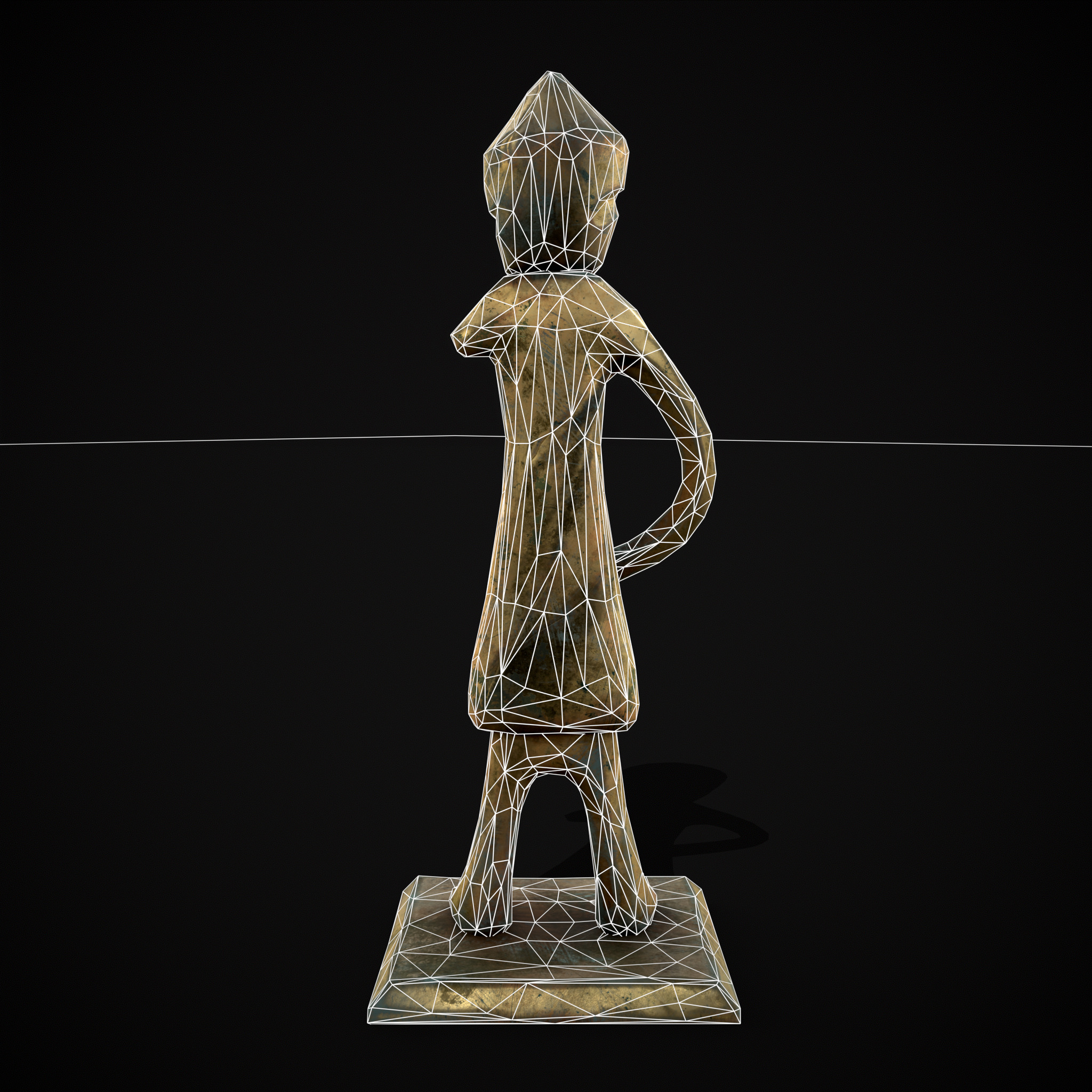 Viking Standing Figure Low-poly 3D model_12