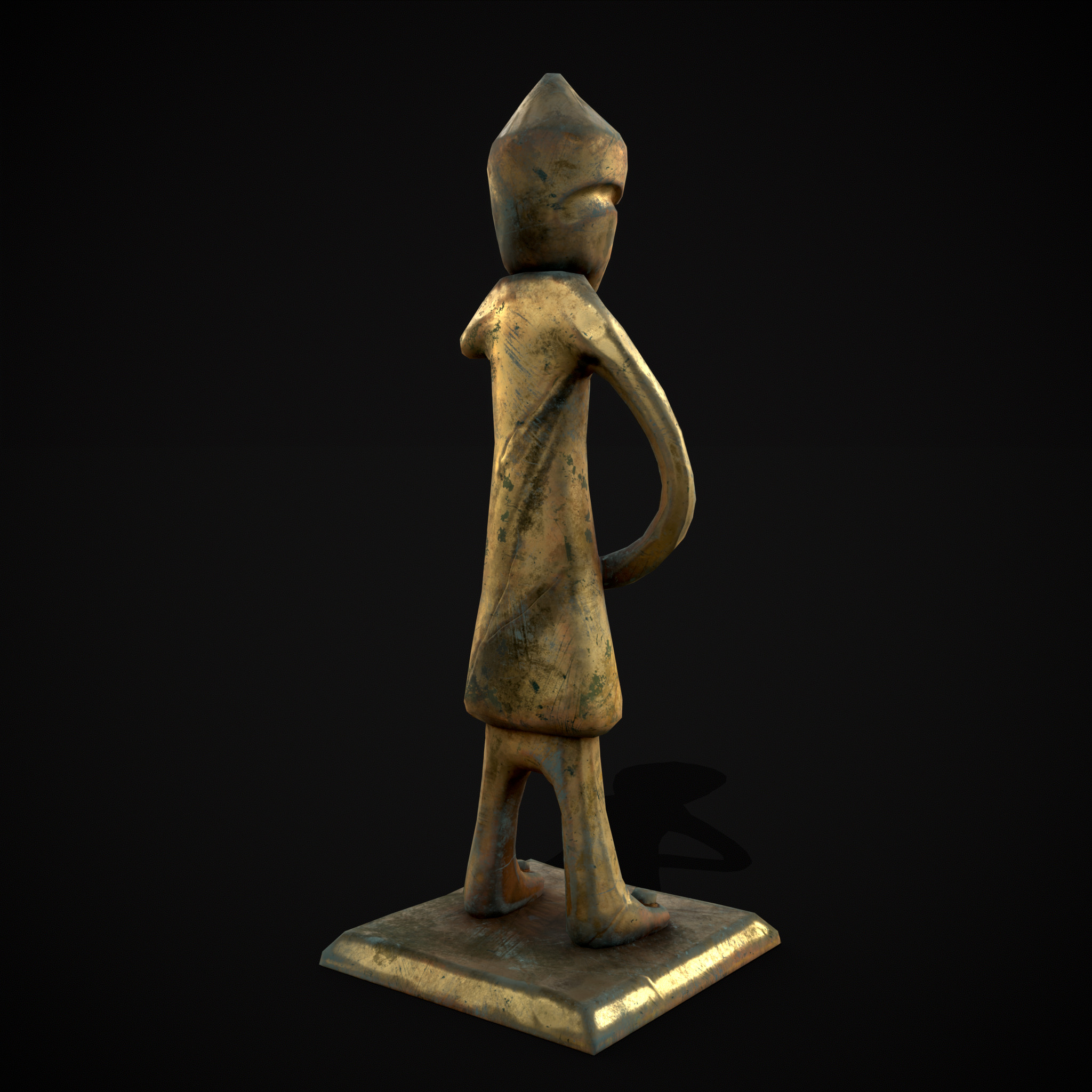 Viking Standing Figure Low-poly 3D model_9