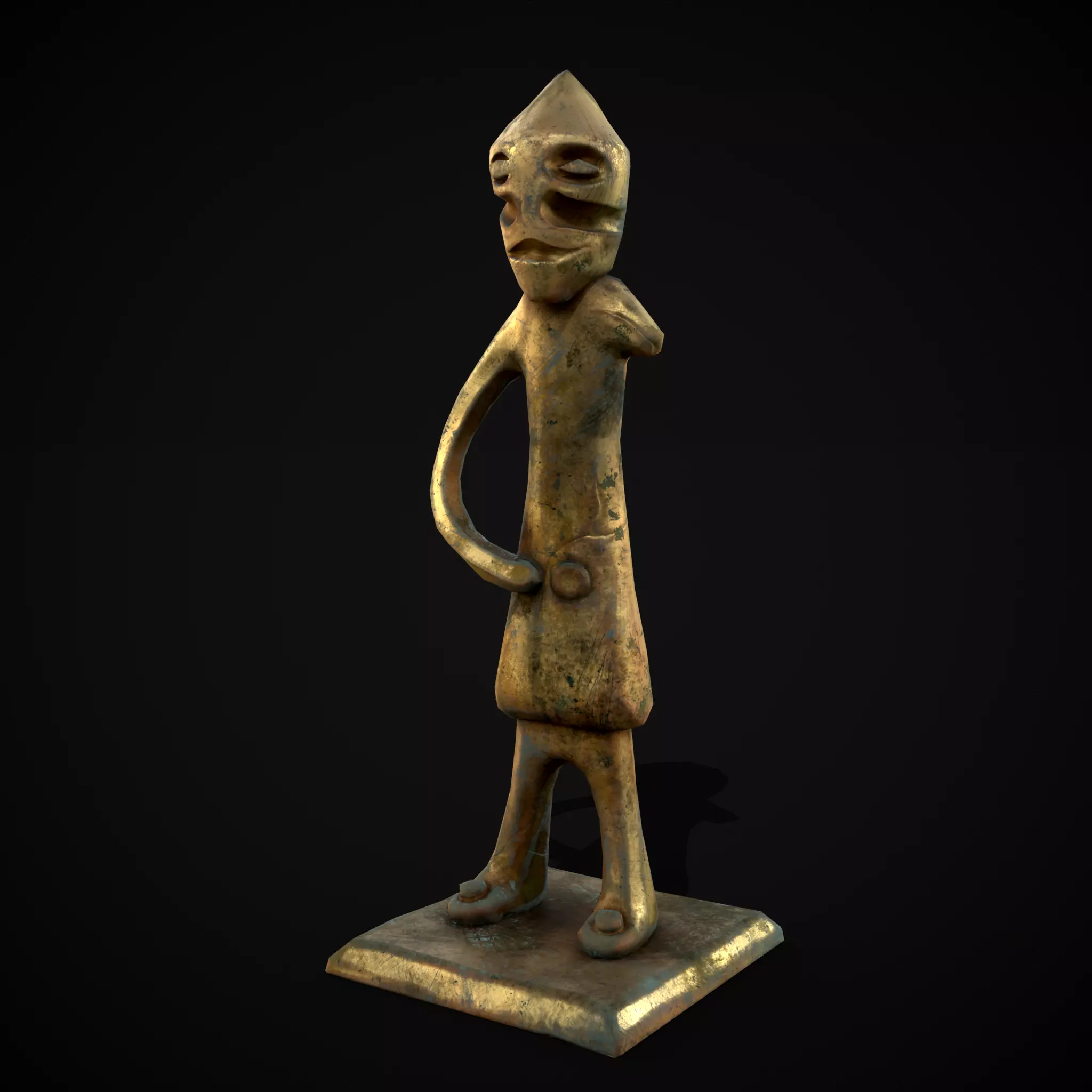 Viking Standing Figure Low-poly 3D model_0