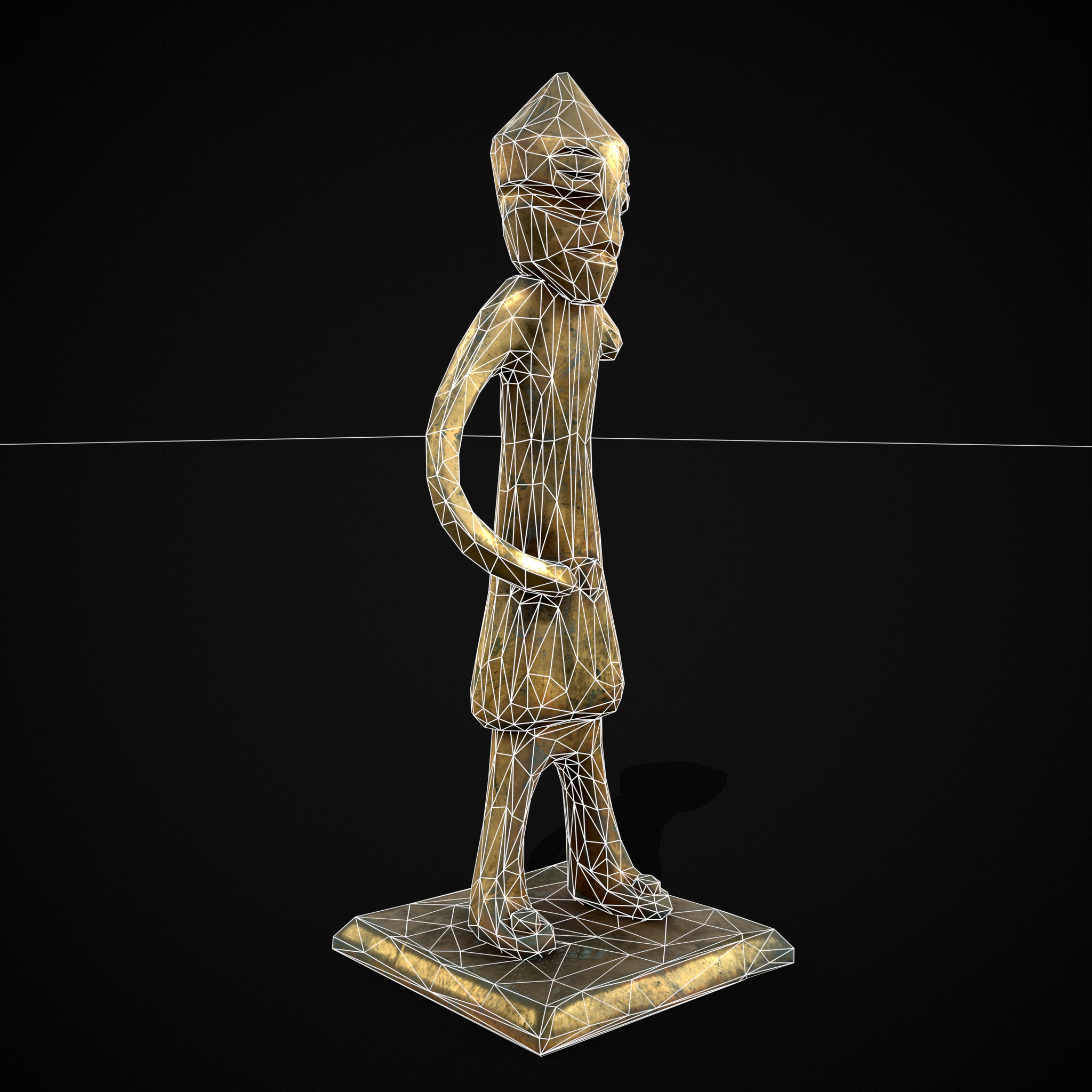 Viking Standing Figure Low-poly 3D model_6