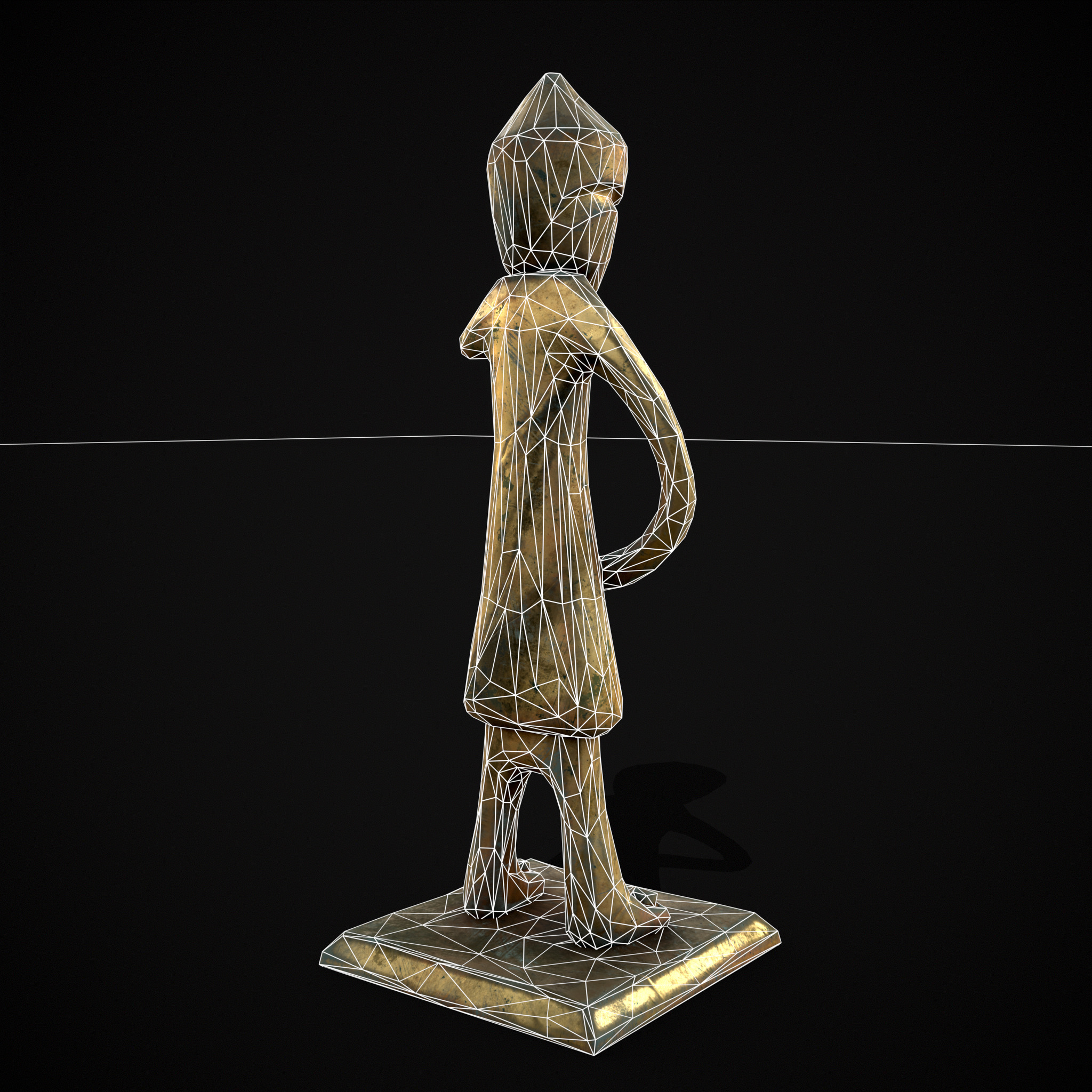 Viking Standing Figure Low-poly 3D model_10