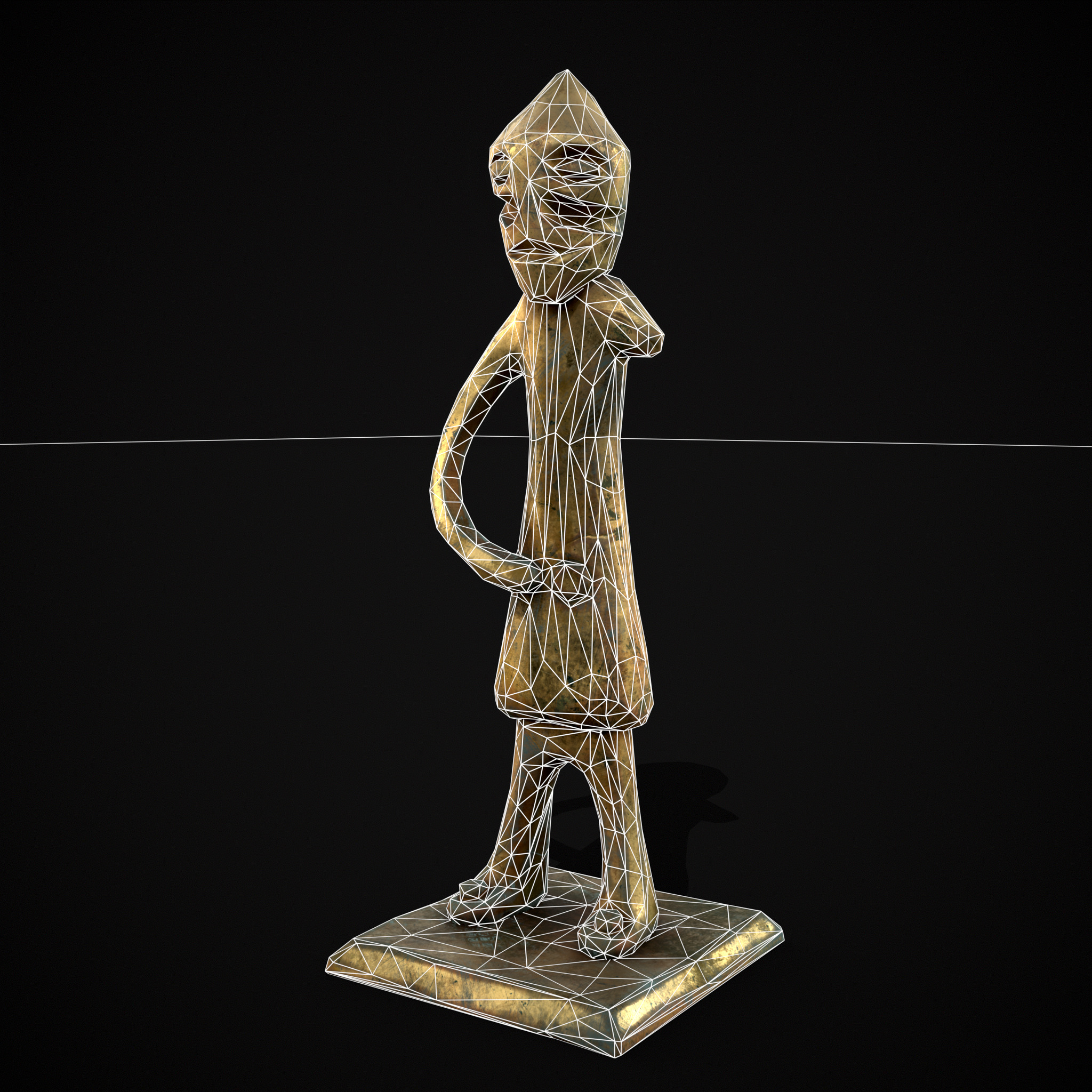 Viking Standing Figure Low-poly 3D model_2