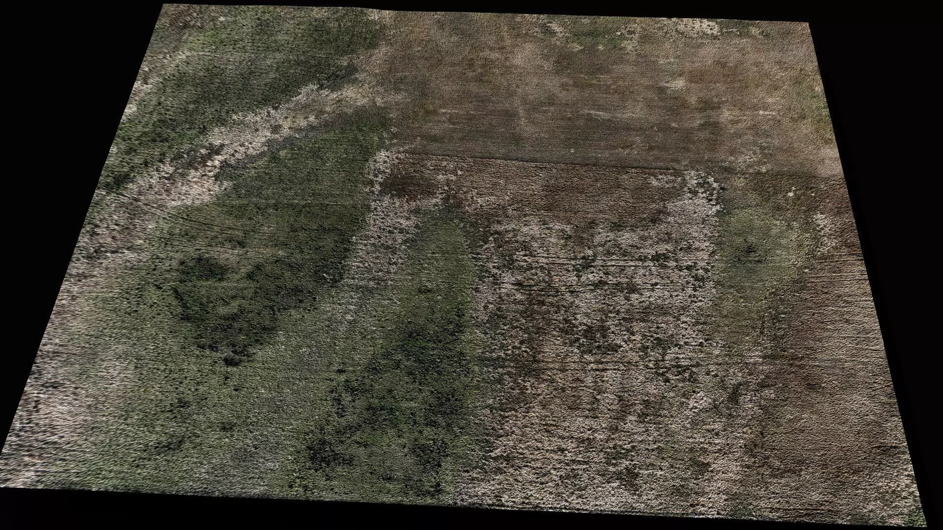 landscape grass field large area 200m part7 drone scan Low-poly 3D model