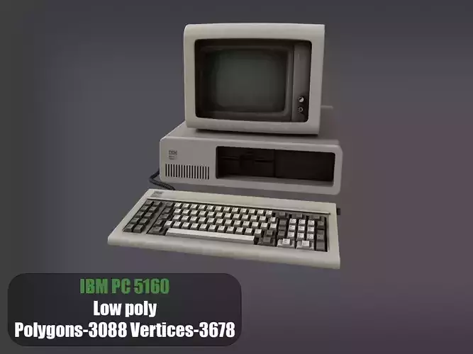 IBM PC 5160 Low-poly 3D model