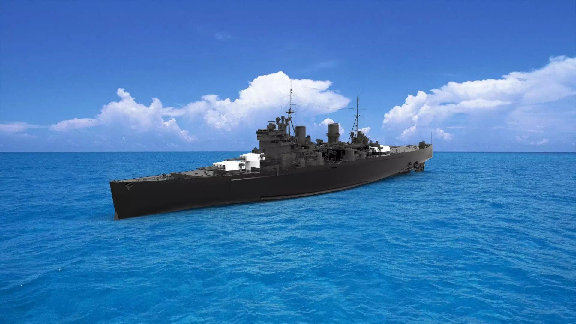 King George V-class battleship 3D model_0