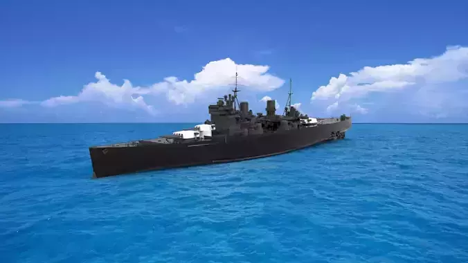 King George V-class battleship 3D model