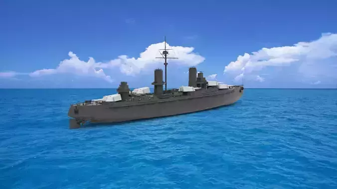 Russian battleship 3D model