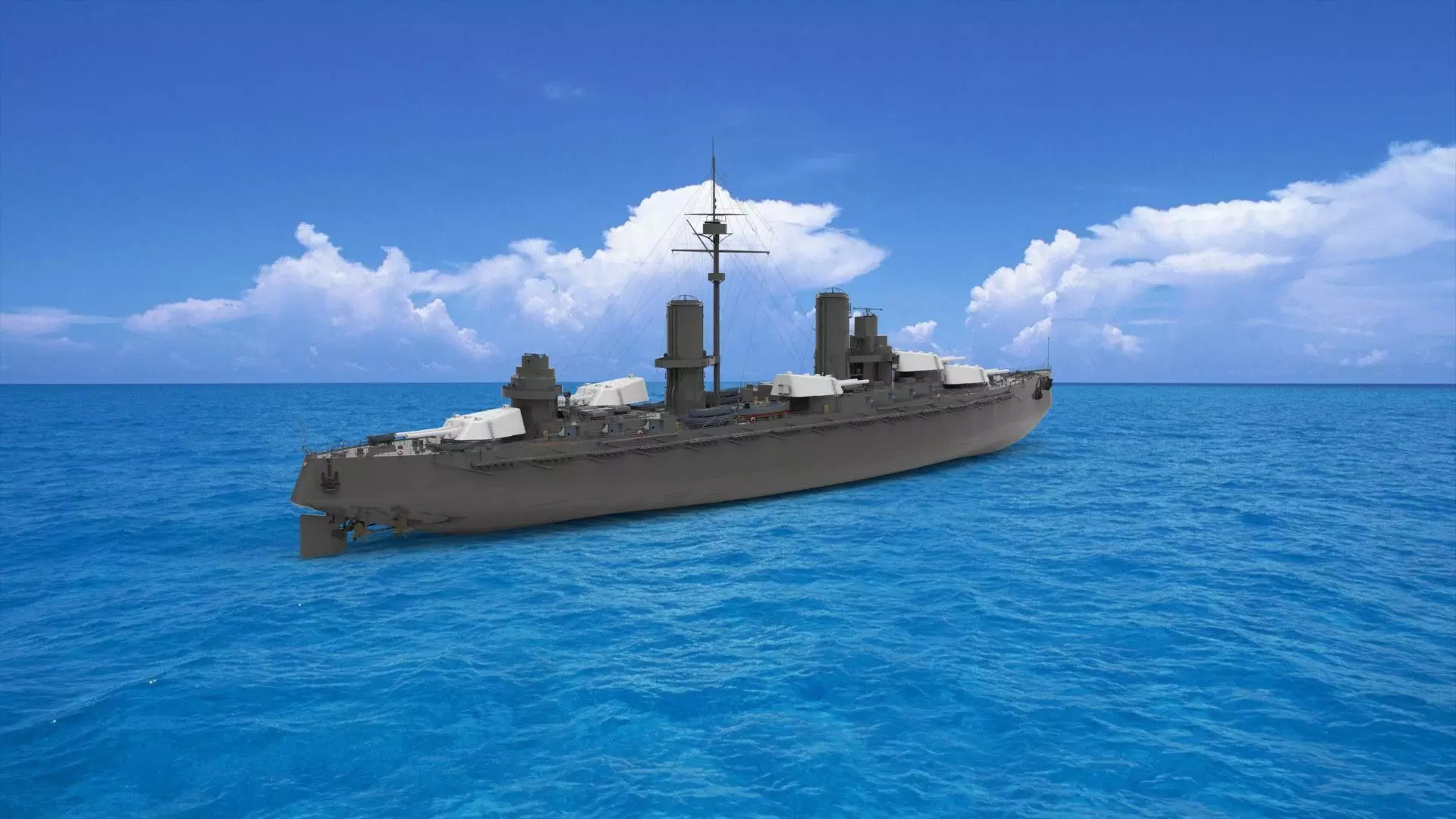 Russian battleship 3D model_0