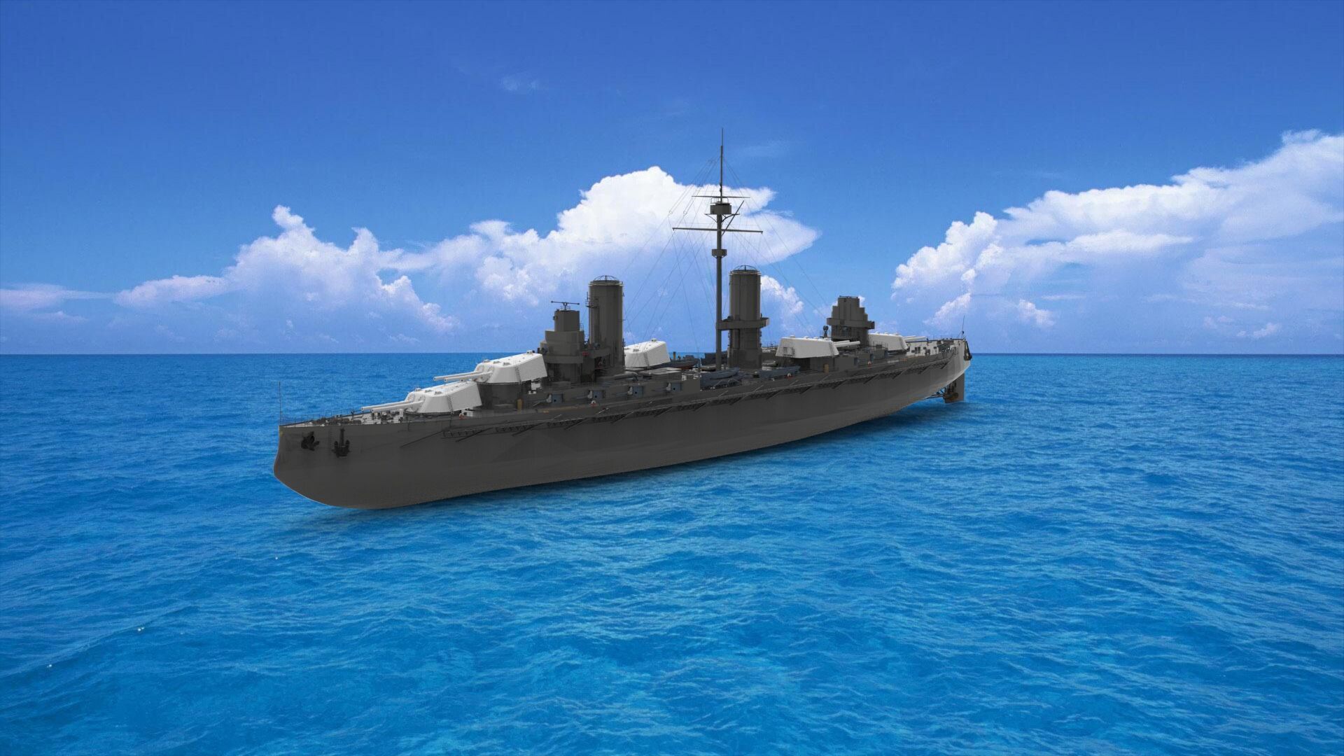 Russian battleship 3D model_1