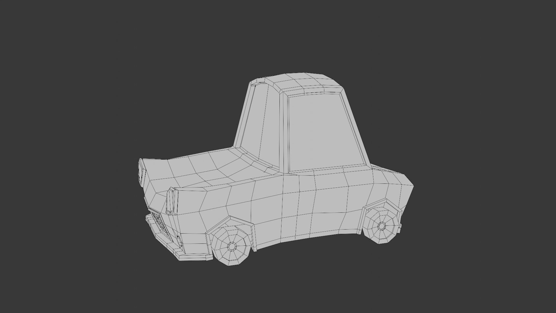 Cartoon Car Low-poly 3D model_3