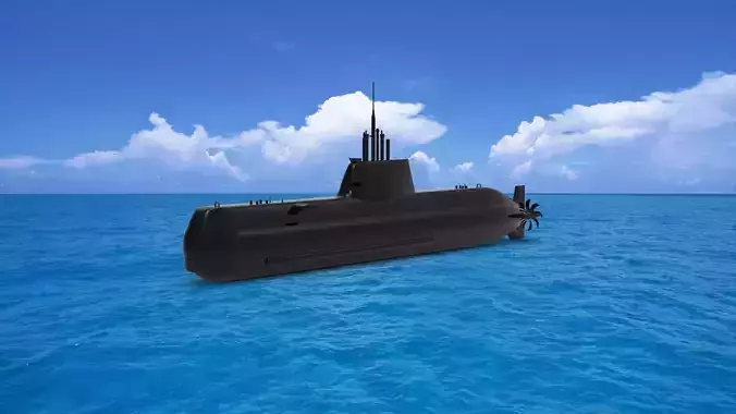 Type 214 submarine 3D model