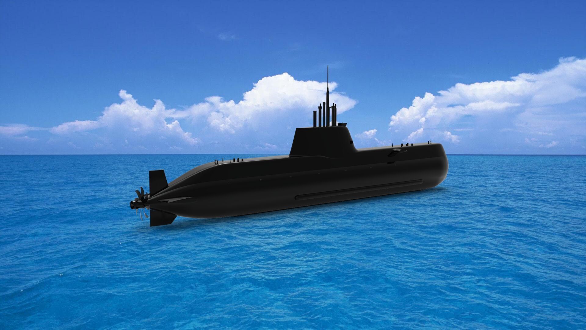 Type 214 submarine 3D model_1