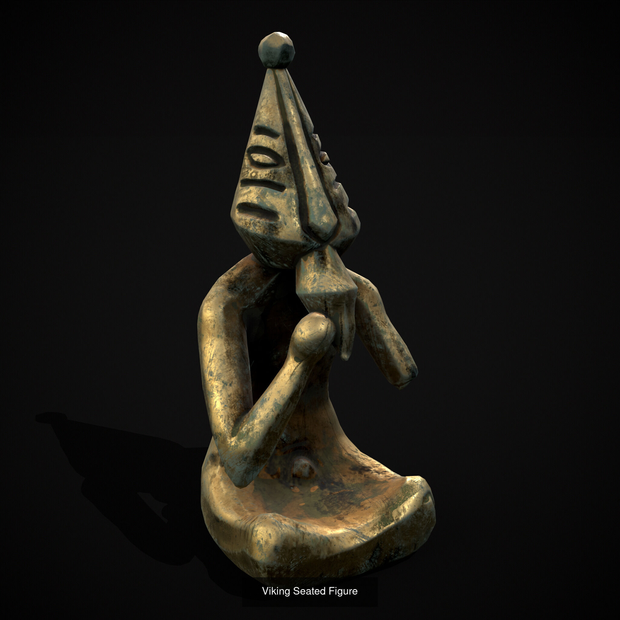 Viking Seated and Standing Statues 3D Model Collection_5