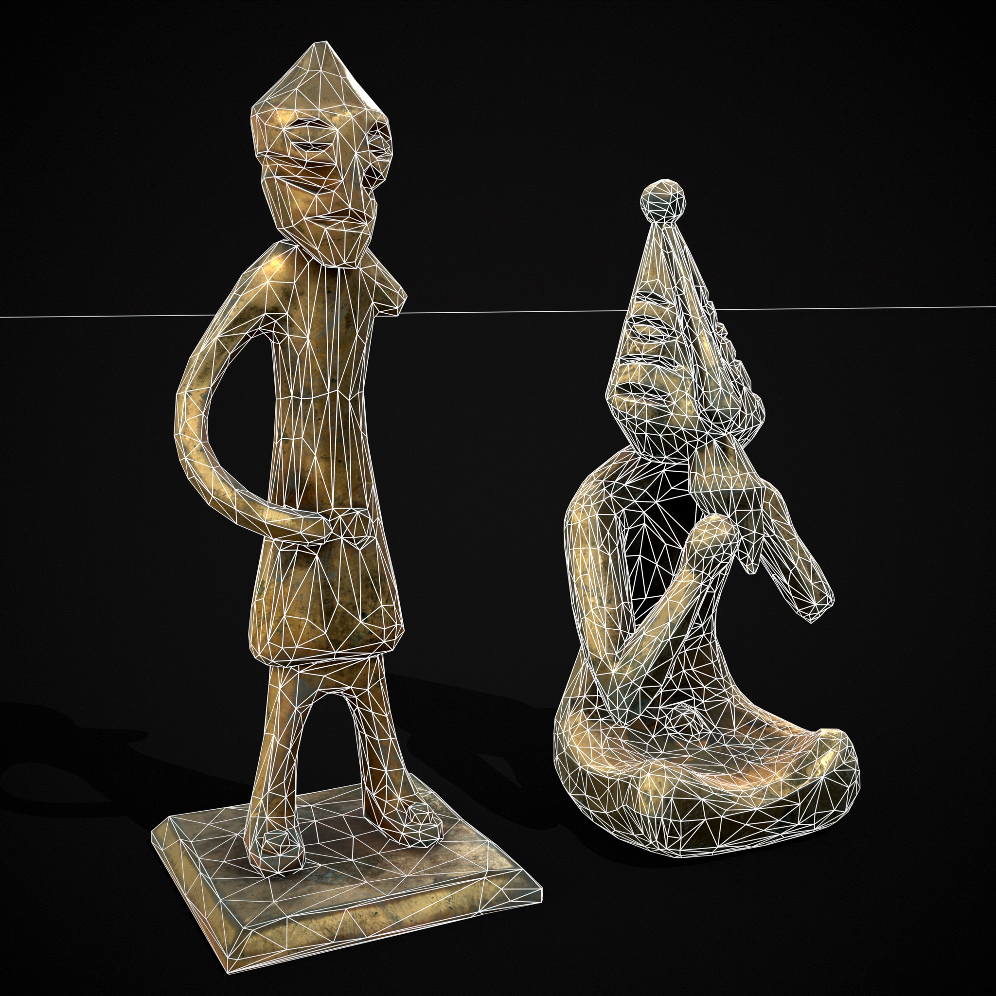 Viking Seated and Standing Statues 3D Model Collection_12