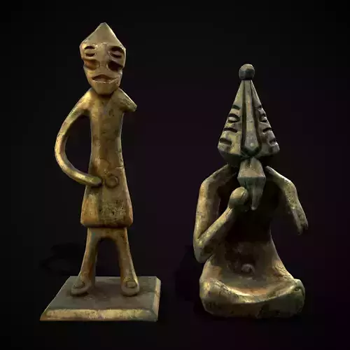 Viking Seated and Standing Statues 3D Model Collection