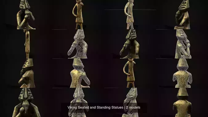 Viking Seated and Standing Statues