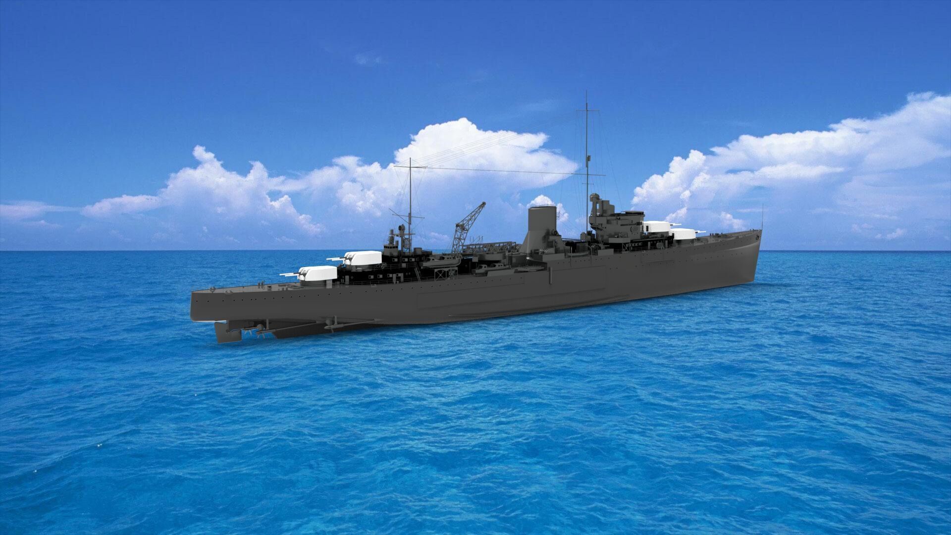 Leander-class cruiser 3D model_1