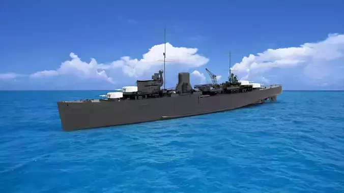 Leander-class cruiser 3D model
