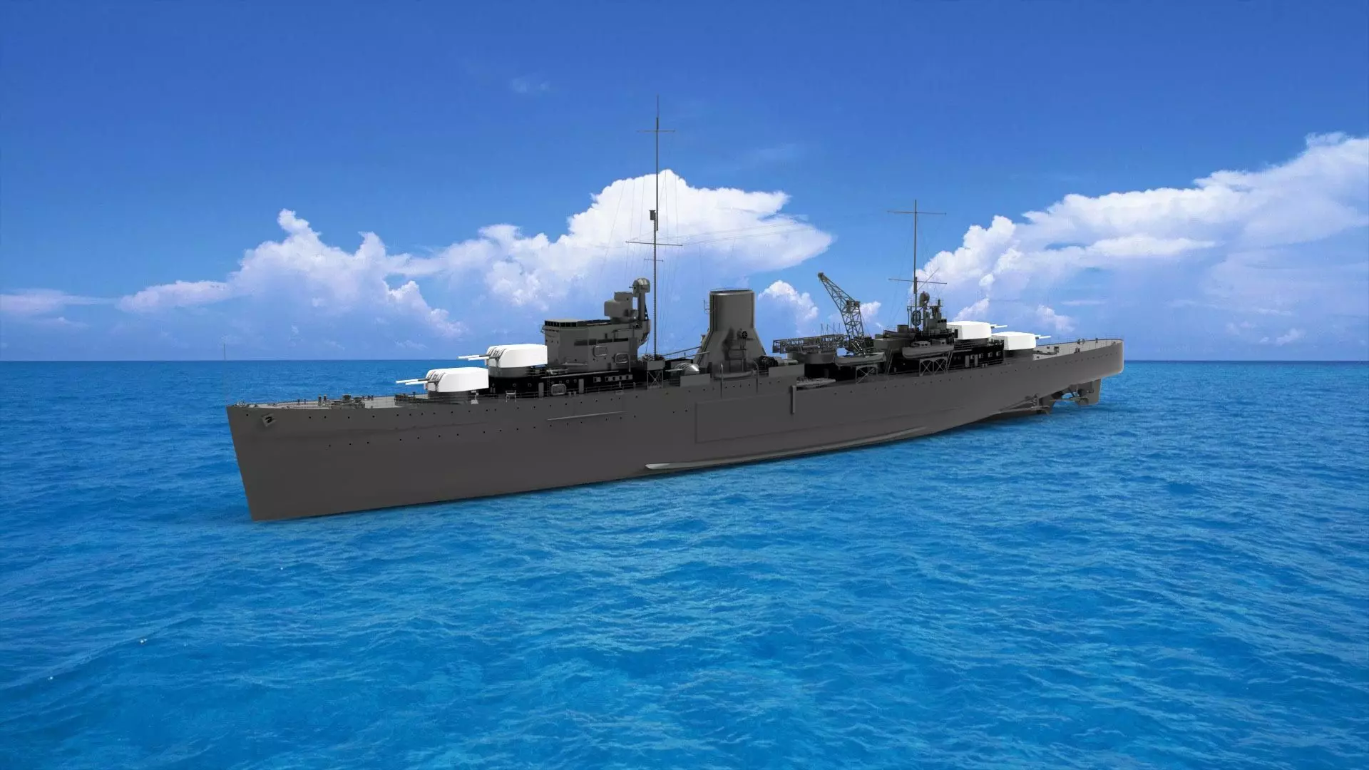 Leander-class cruiser 3D model_0