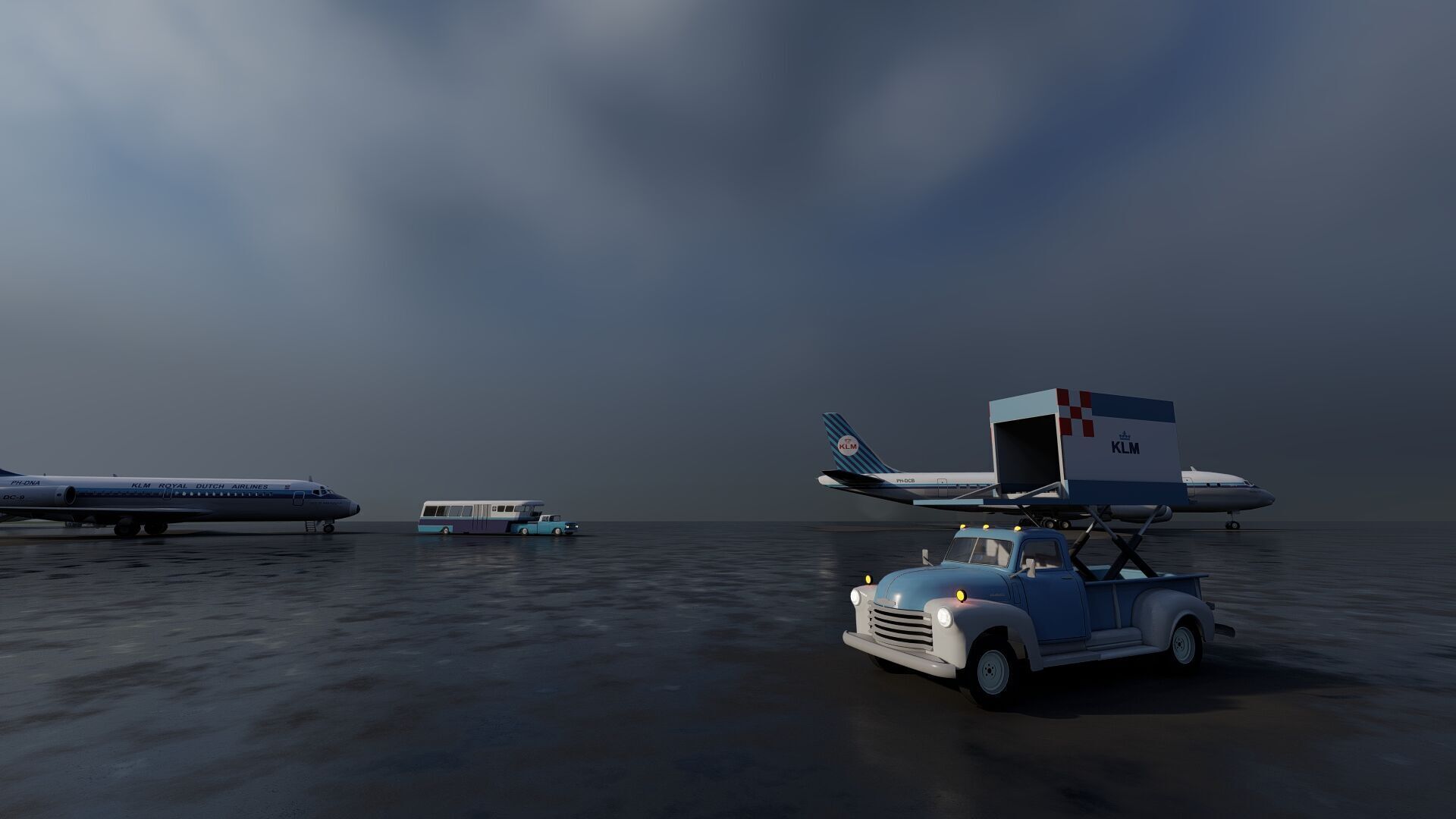 KLM 1960s Fleet DC 8s and Lockheed-188 ELECTRA 3D model_24