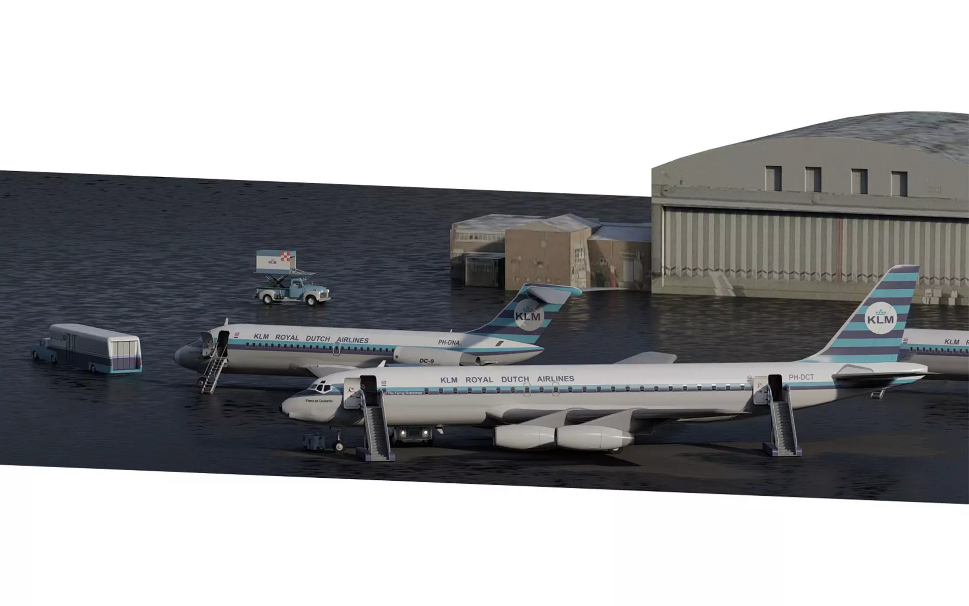 KLM 1960s Fleet DC 8s and Lockheed-188 ELECTRA 3D model_0