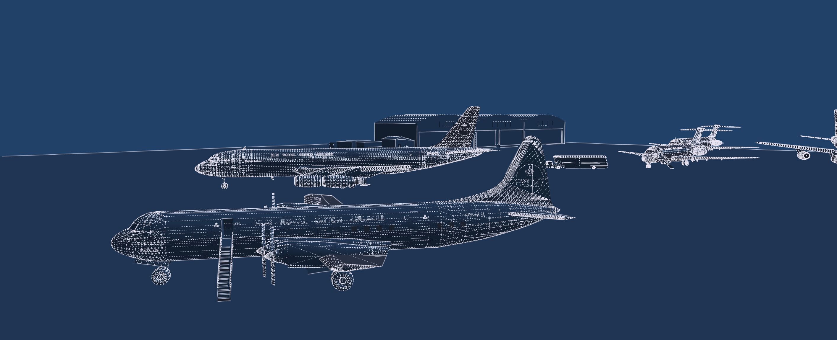 KLM 1960s Fleet DC 8s and Lockheed-188 ELECTRA 3D model_38