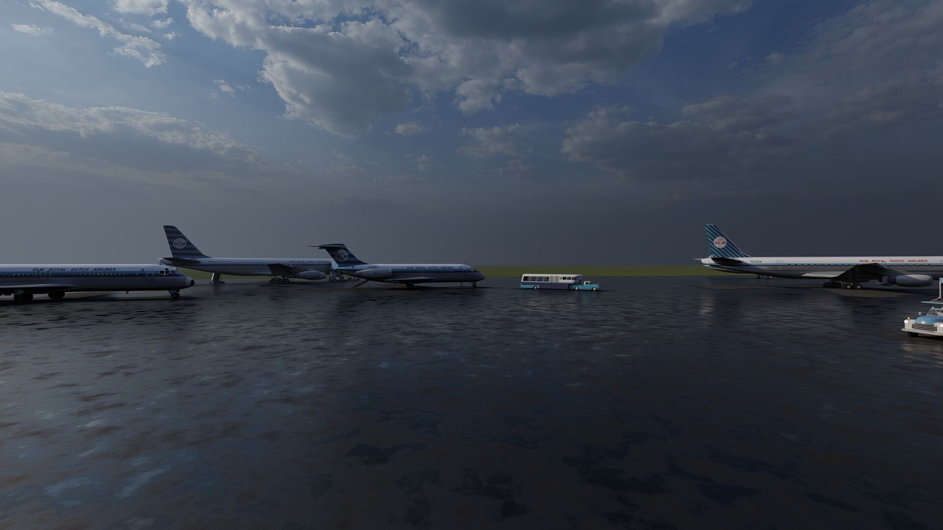 KLM 1960s Fleet DC 8s and Lockheed-188 ELECTRA 3D model_4