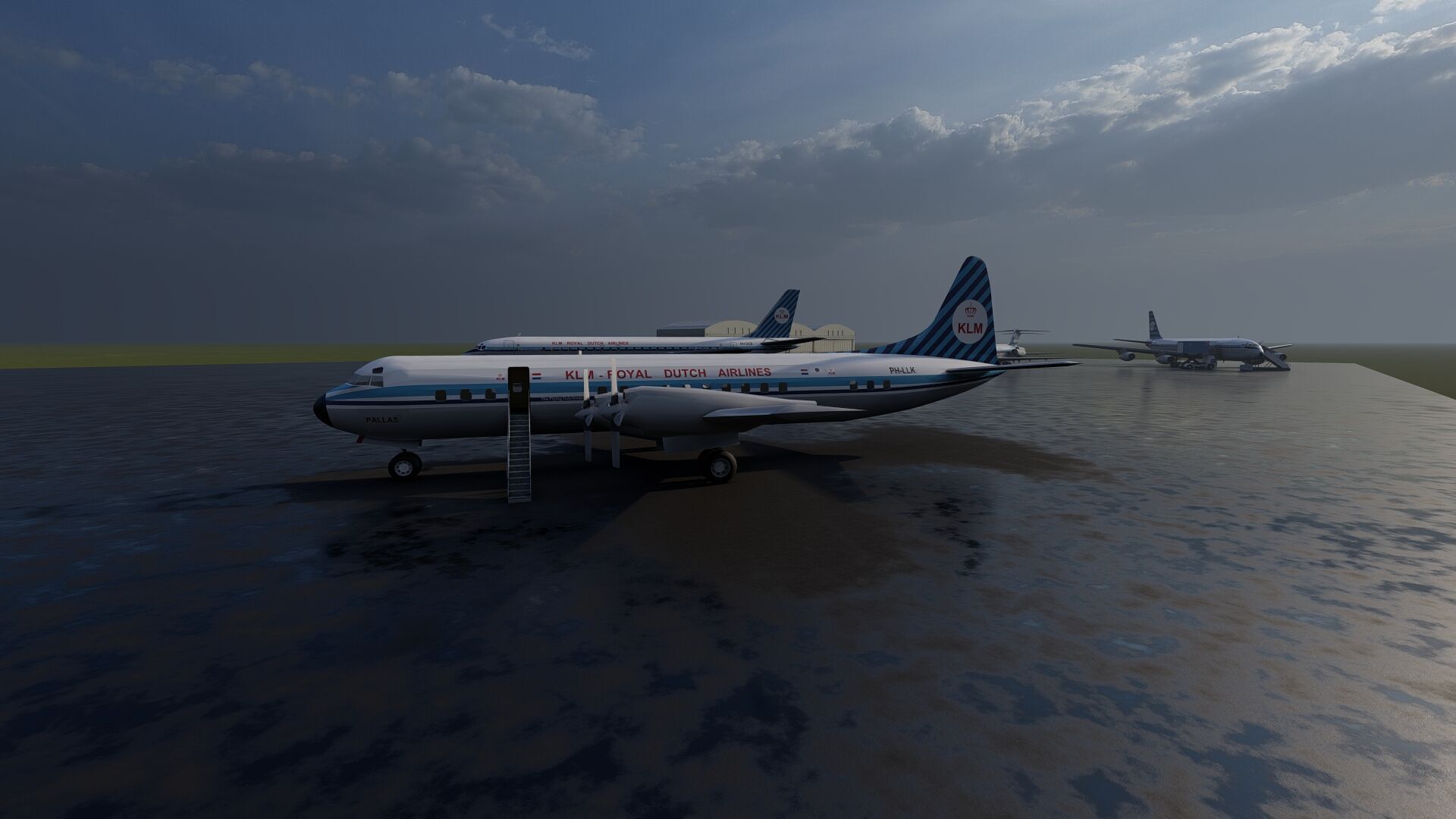 KLM 1960s Fleet DC 8s and Lockheed-188 ELECTRA 3D model_1