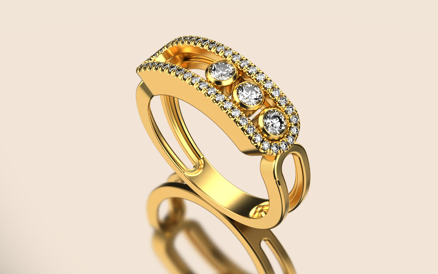 Ring like messika 070225 3D print model_3