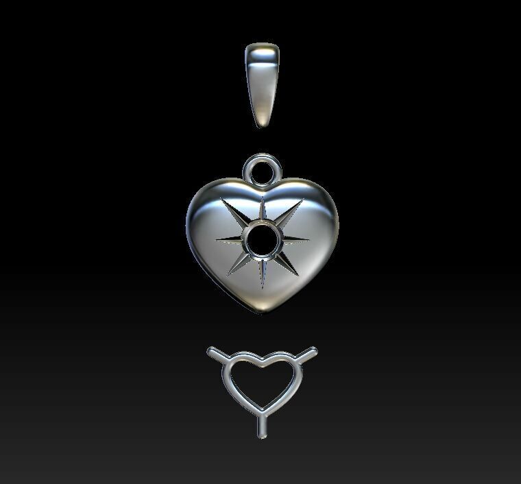 Valentine pendent 3D print model_1