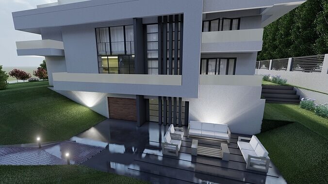 Hilton village residential villa 3D model 6