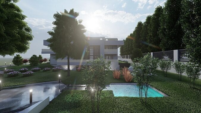 Hilton village residential villa 3D model 5