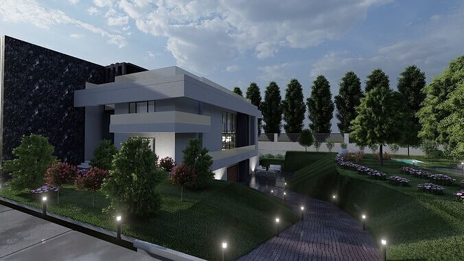 Hilton village residential villa 3D model 3