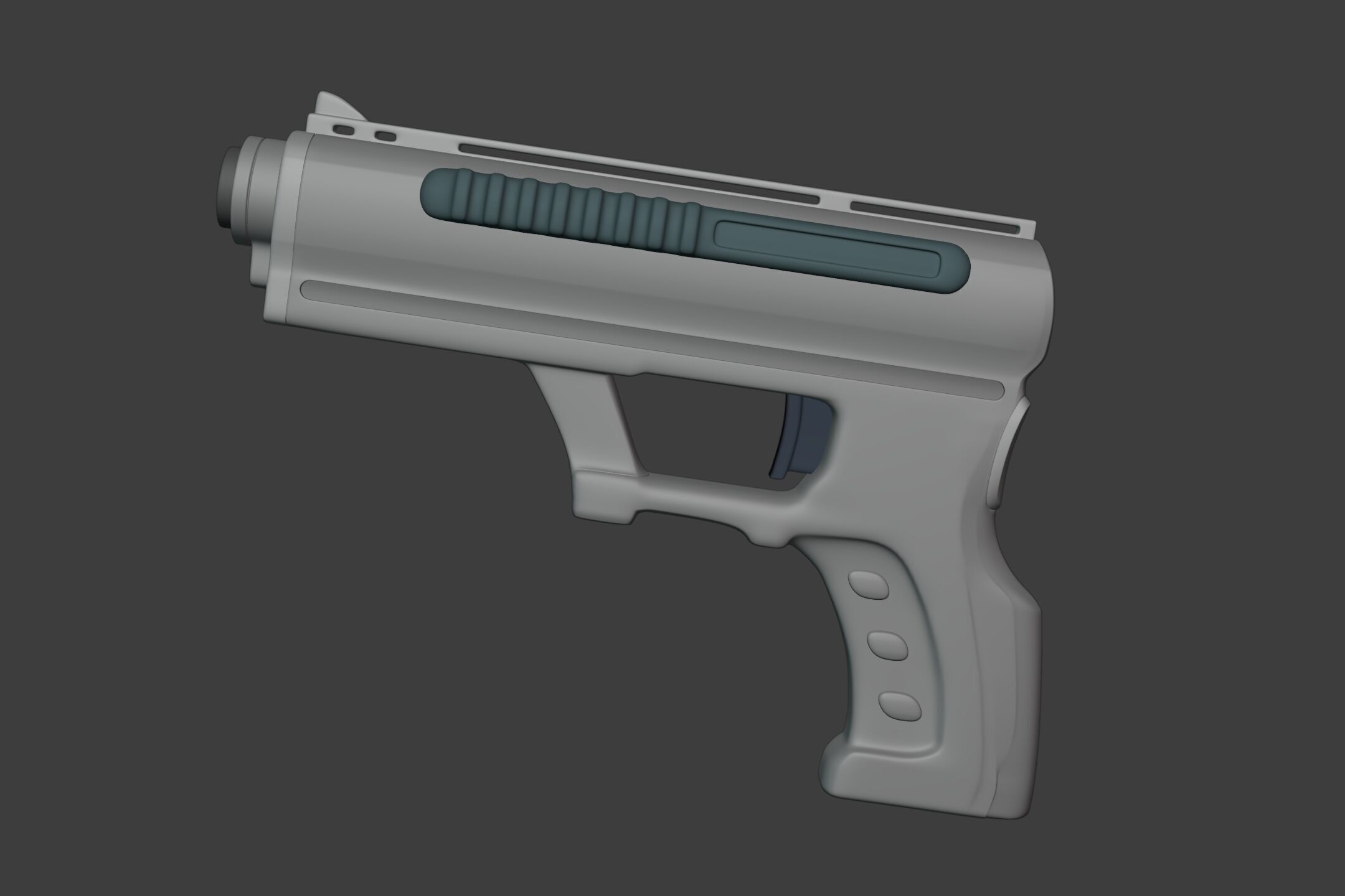 Sci-Fi Pistol - Gun - weapon - Toy Low-poly 3D model_1