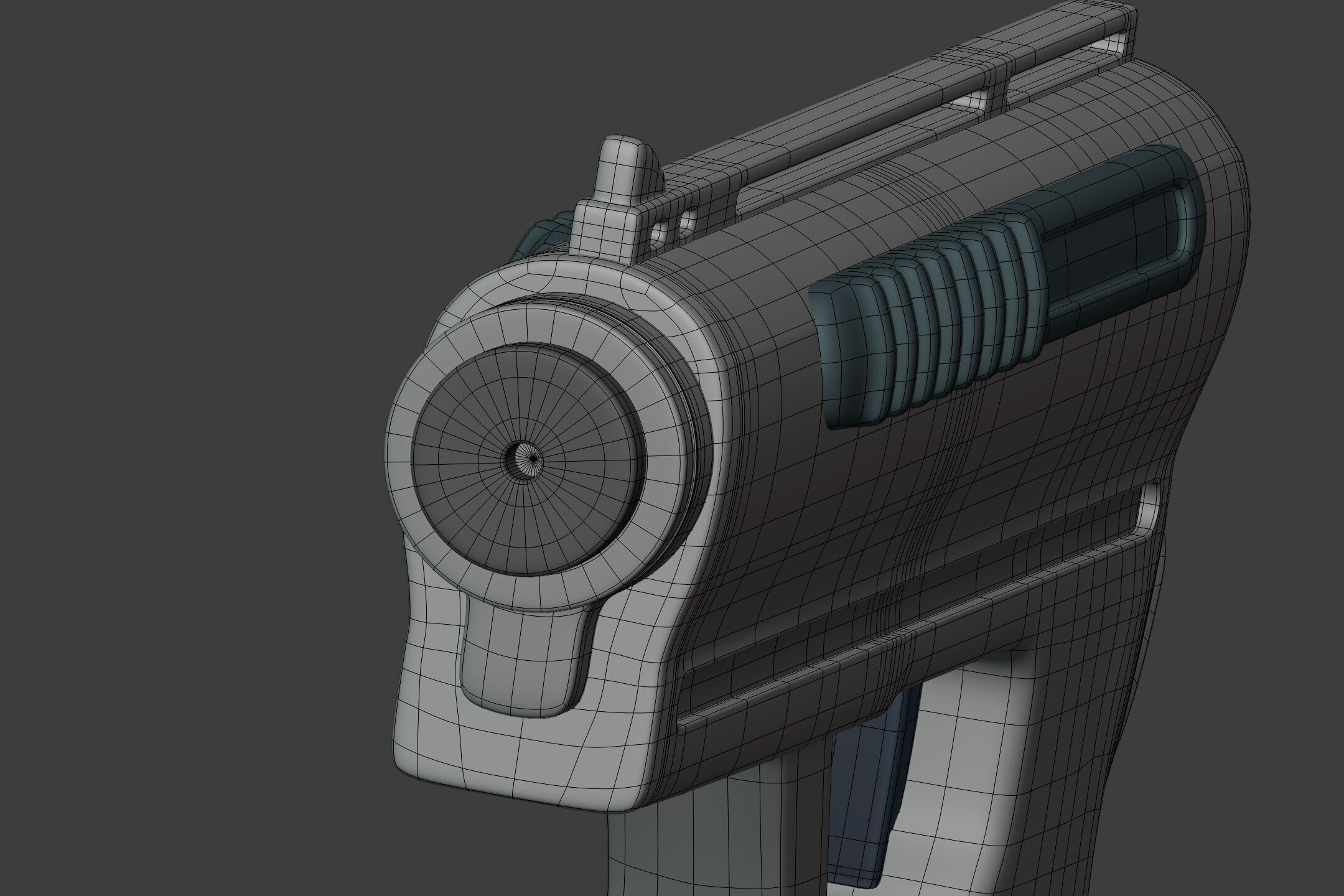 Sci-Fi Pistol - Gun - weapon - Toy Low-poly 3D model_16
