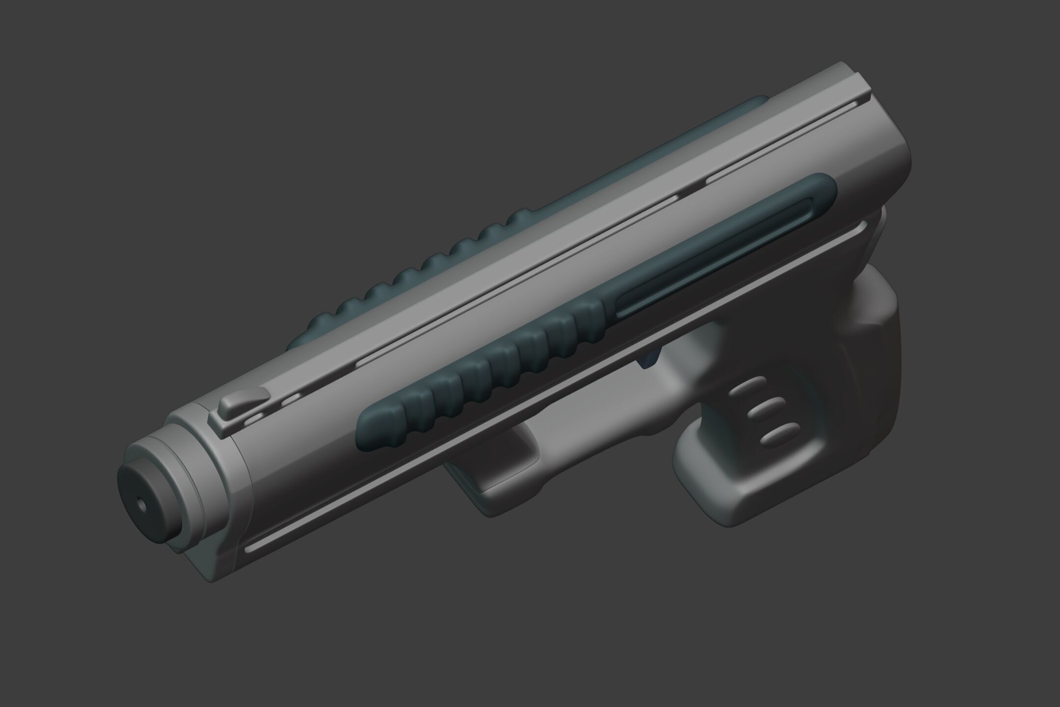 Sci-Fi Pistol - Gun - weapon - Toy Low-poly 3D model_13