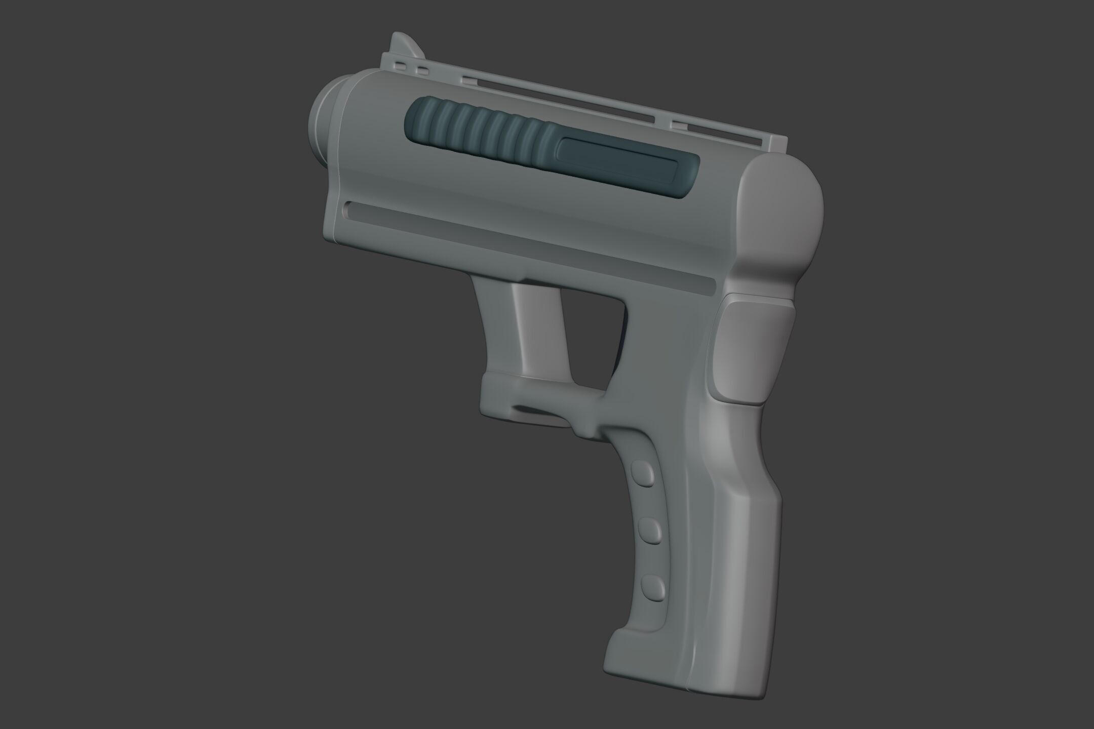 Sci-Fi Pistol - Gun - weapon - Toy Low-poly 3D model_9