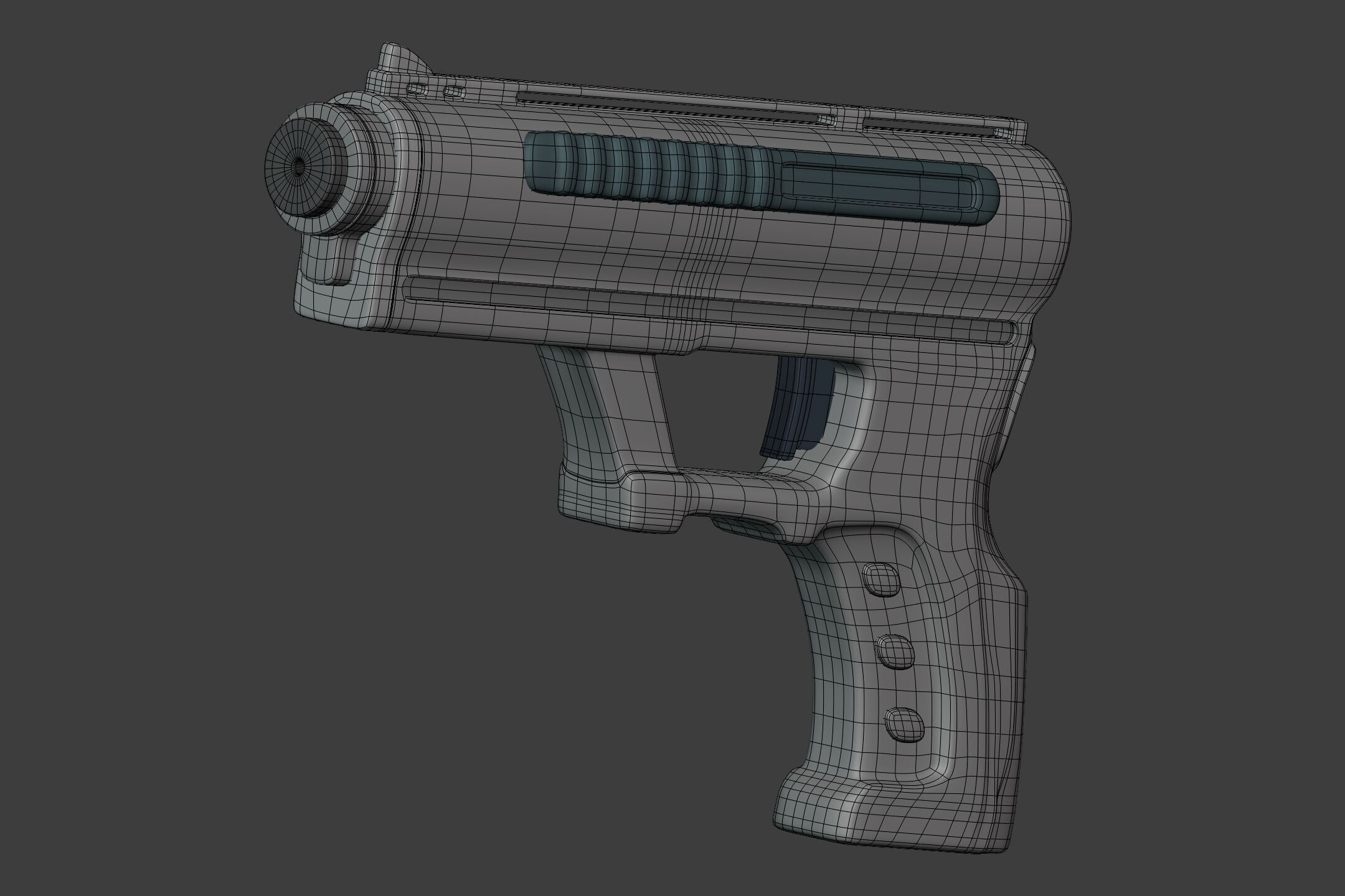 Sci-Fi Pistol - Gun - weapon - Toy Low-poly 3D model_4