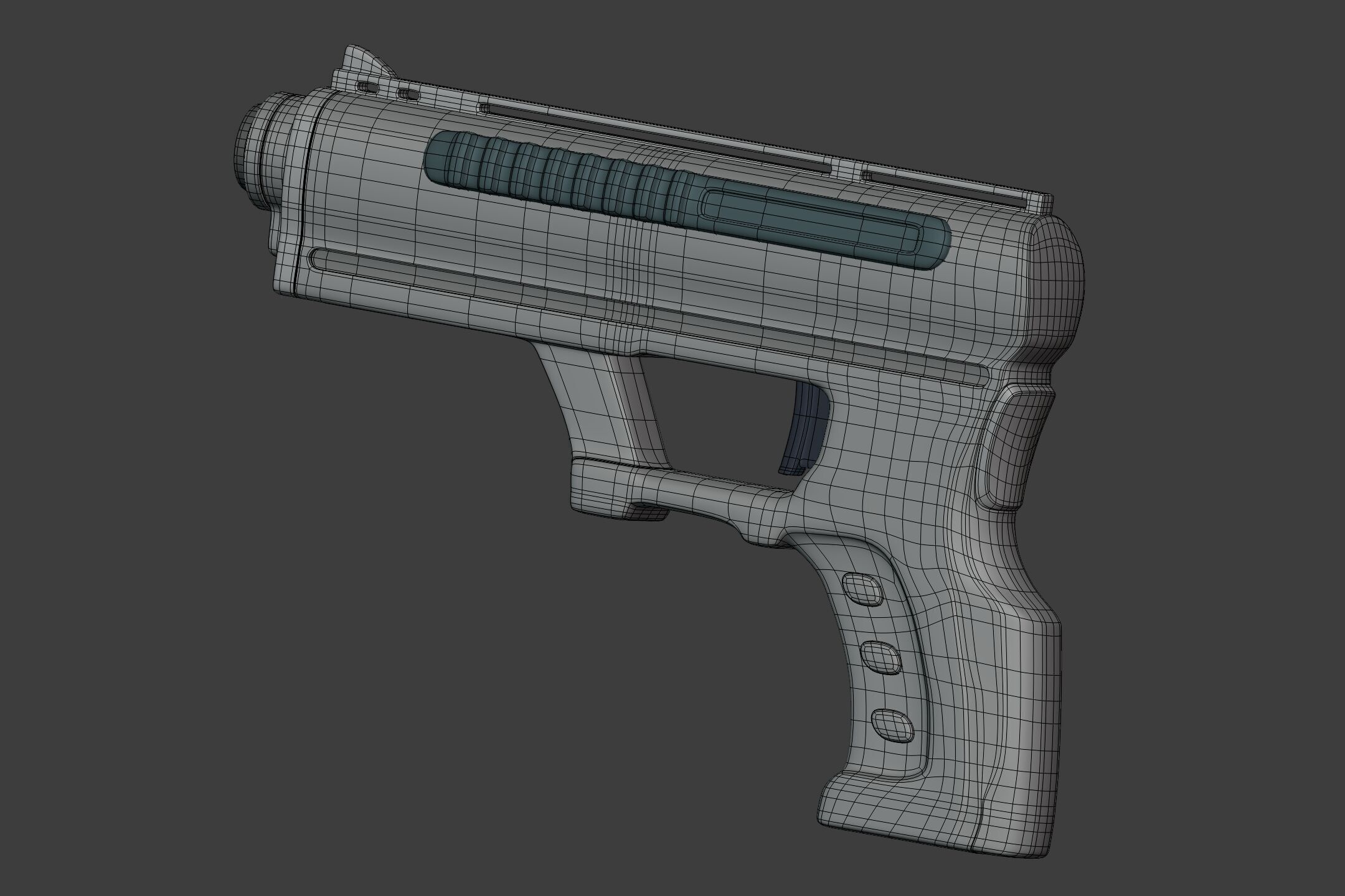 Sci-Fi Pistol - Gun - weapon - Toy Low-poly 3D model_6
